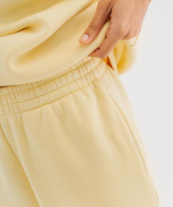 Pantalon de jogging en molleton uni à taille élastiquée femme vue2 - GEMO 4G FEMME - GEMO
