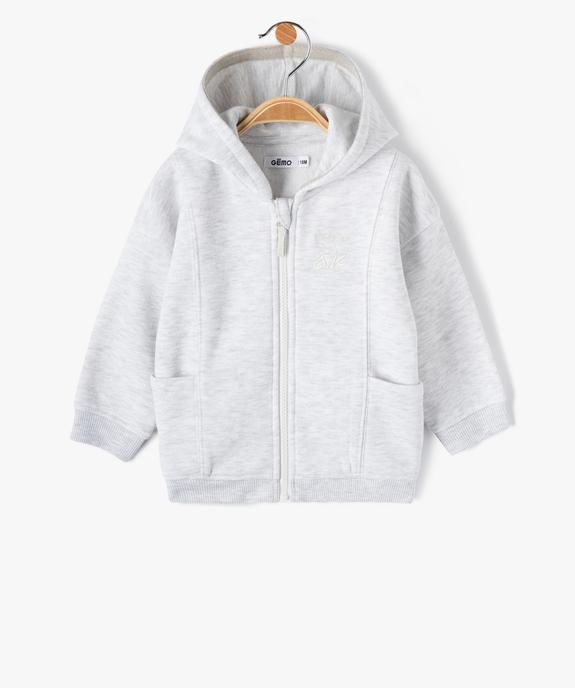 Sweat zippé molletonné à capuche bébé garçon vue1 - GEMO(BEBE DEBT) - GEMO