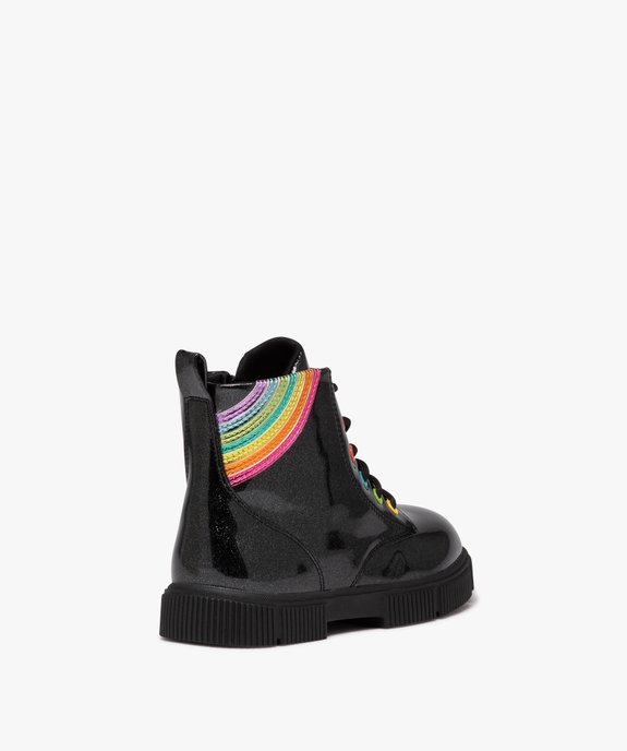 Boots fille unies à paillettes et arc en ciel en strass à semelle épaisse vue4 - GEMO (ENFANT) - GEMO