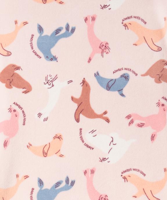 Pyjama en velours duveteux imprimé fille vue3 - GEMO (ENFANT) - GEMO