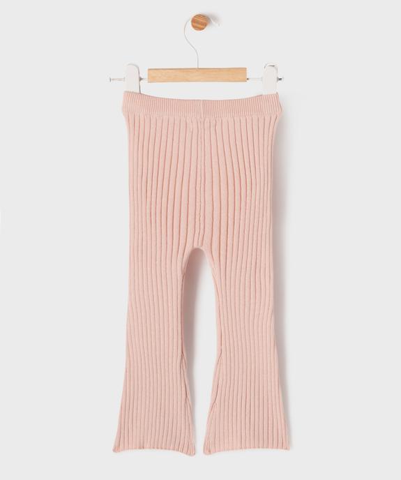 Pantalon en maille côtelée coupe flare bébé fille vue3 - GEMO(BEBE DEBT) - GEMO