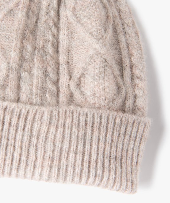 Ensemble femme 2 pièces en maille torsadée (écharpe et bonnet) vue3 - GEMO (ACCESS) - GEMO