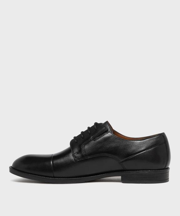 Derbies élégants dessus et semelle intérieure cuir homme - Tanéo vue3 - TANEO GEMO FOR GOOD - GEMO