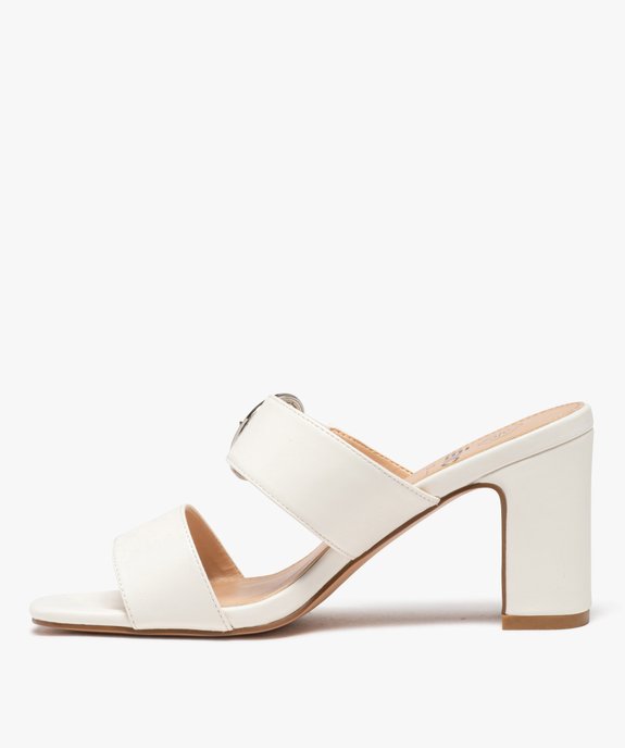 Mules à talon haut et larges brides femme vue4 - GEMO(URBAIN) - GEMO