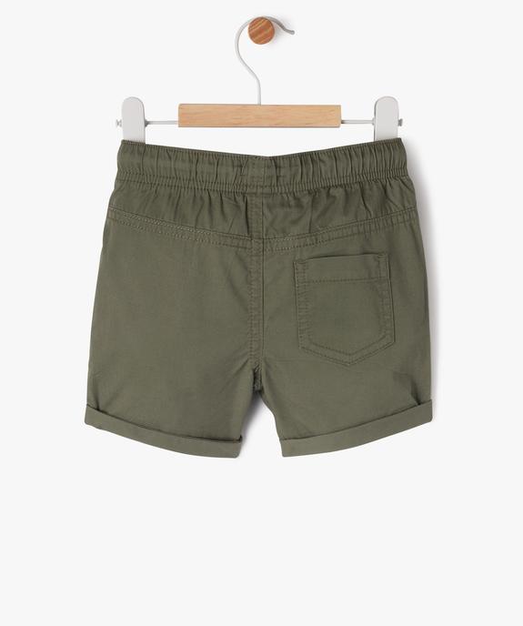 Bermuda en toile à taille élastiquée bébé garçon vue3 - GEMO 4G BEBE - GEMO