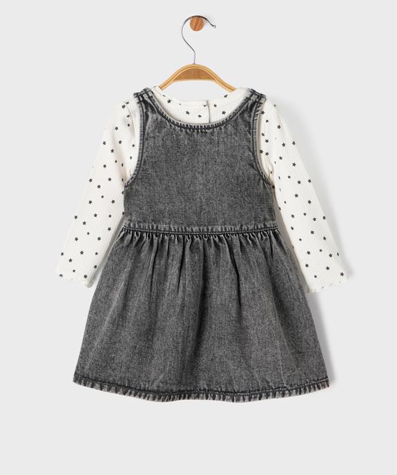 Ensemble 2 pièces bébé fille tee-shirt et robe en jean vue4 - GEMO(BEBE DEBT) - GEMO