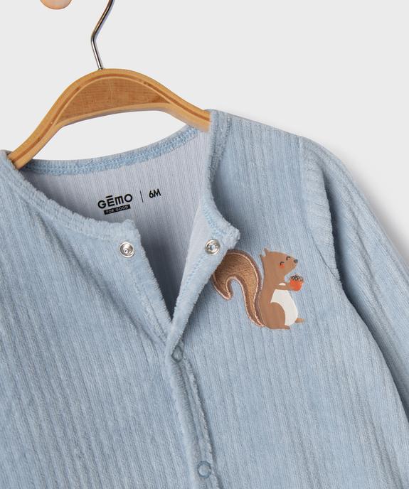 Pyjama dors-bien en velours côtes plates bébé vue2 - GEMO 4G BEBE - GEMO