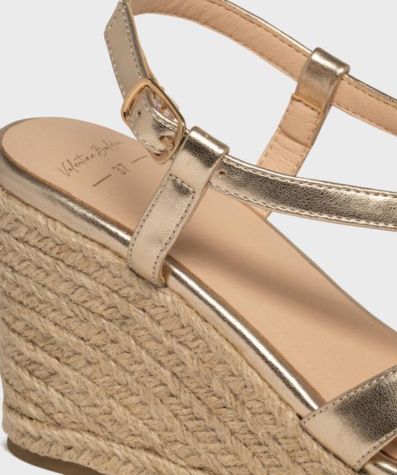 Sandales à talon compensé en corde et tige brillante femme - Follow Me vue6 - VALENTINA BALDA - GEMO