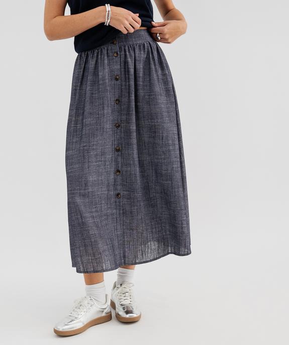 Jupe longue à boutons en chambray femme - LuluCastagnette vue1 - LULUCASTAGNETTE - GEMO