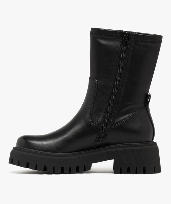 Boots avec épaisse semelle crantée femme vue3 - 5 MILES - GEMO