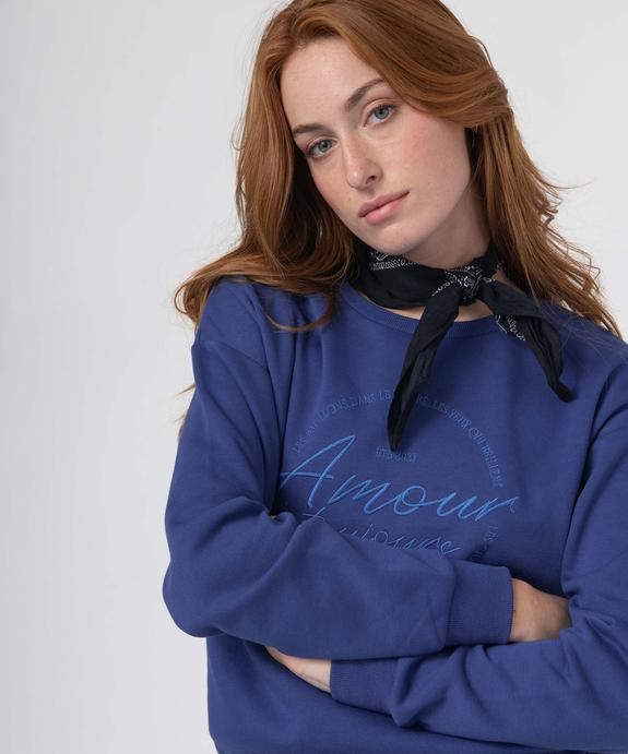 Sweat femme avec message brodé vue2 - GEMO(FEMME PAP) - GEMO