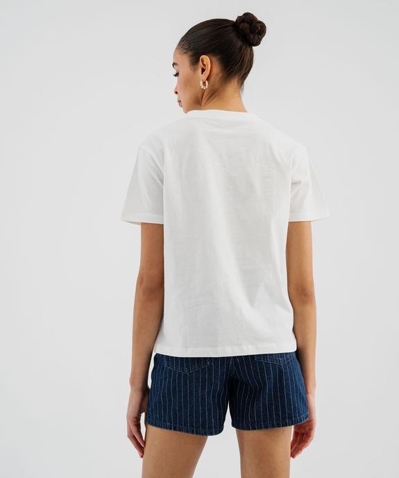 Tee-shirt manches courtes avec motif ourson femme - LuluCastagnette vue4 - LULU CASTAGNETTE G4G D - GEMO