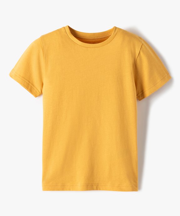 Tee-shirt à manches courtes en coton uni garçon vue1 - GEMO (ENFANT) - GEMO