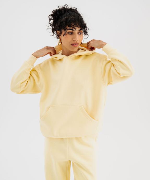 Sweat à capuche en molleton uni femme vue1 - GEMO 4G FEMME - GEMO
