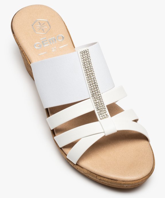 Mules femme unies à talon compensé et bride strass vue5 - GEMO(URBAIN) - GEMO