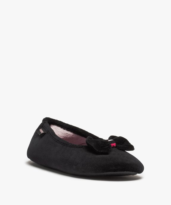 Chaussons femme ballerines unies en velours - Isotoner vue2 - ISOTONER - GEMO