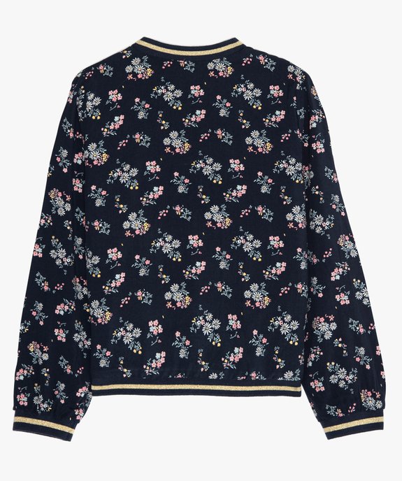 Veste fille à motifs fleuris et liserés pailletés vue4 - GEMO (ENFANT) - GEMO