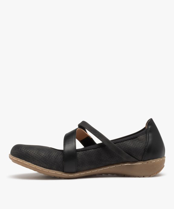 Ballerines femme confort unies à bride scratch vue3 - GEMO(URBAIN) - GEMO
