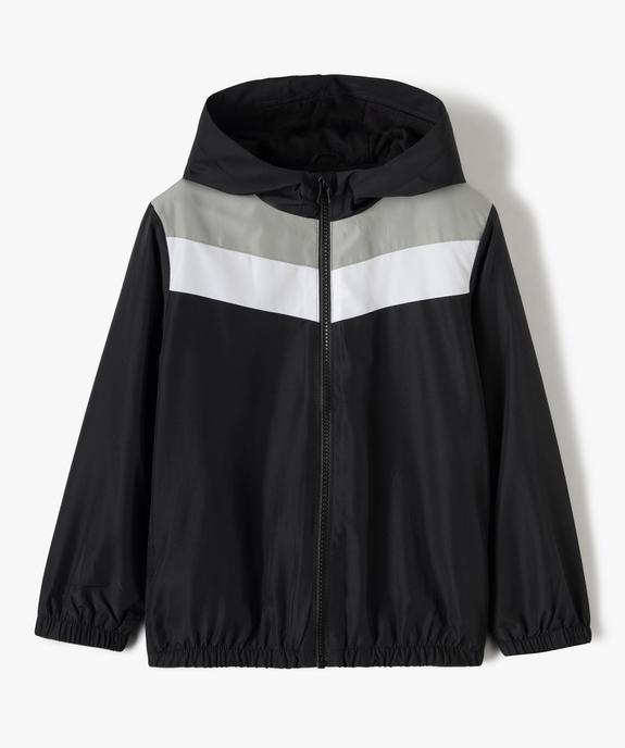 Blouson garçon coupe-vent tricolore avec capuche vue1 - GEMO (ENFANT) - GEMO