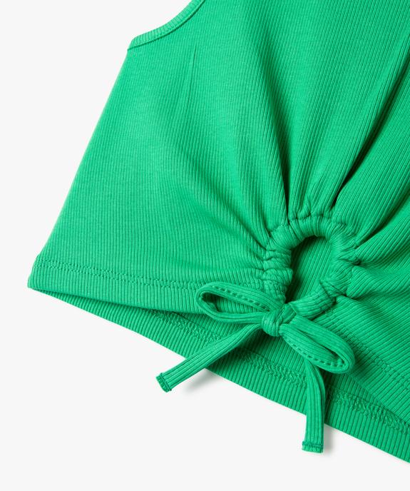 Débardeur en maille côtelée coupe courte avec ouverture sur le ventre fille vue2 - GEMO 4G FILLE - GEMO