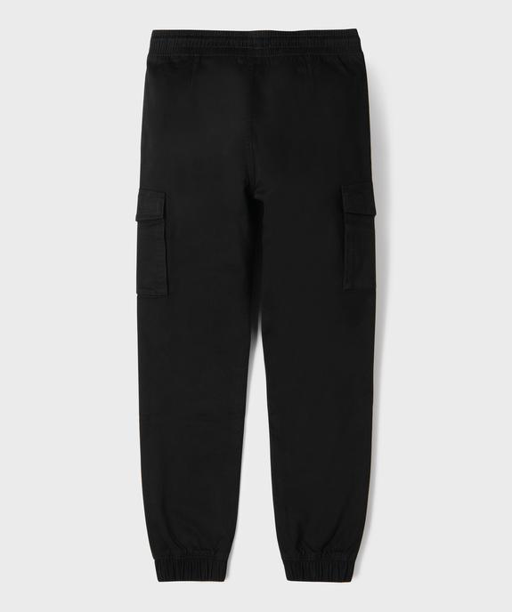 Pantalon cargo jogger en coton stretch à taille élastiquée garçon vue4 - GEMO (JUNIOR) - GEMO