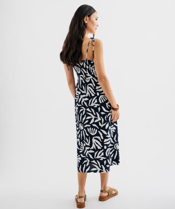 Robe midi à fines bretelles en tissu texturé femme vue3 - GEMO 4G FEMME - GEMO