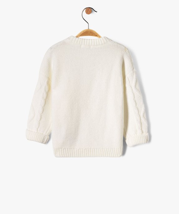 Pull torsadé col rond bébé garçon vue3 - GEMO(BEBE DEBT) - GEMO