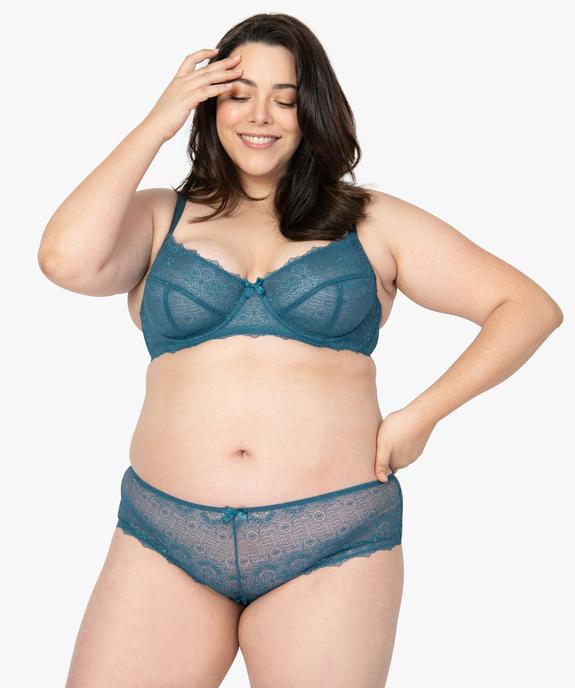 Shortie femme grande taille en tulle et dentelle vue3 - GEMO(HOMWR FEM) - GEMO