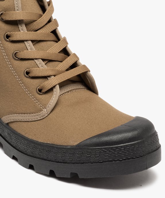 Baskets homme montantes en toile et semelle crantée vue6 - GEMO (CASUAL) - GEMO