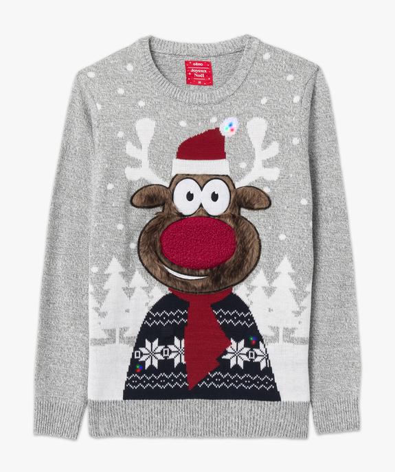 Pull de Noël clignotant à motif renne homme vue4 - GEMO (HOMME) - GEMO