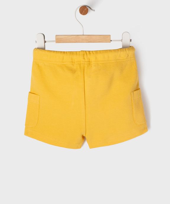 Short en maille côtelée avec taille ajustable bébé garçon vue3 - GEMO 4G BEBE - GEMO
