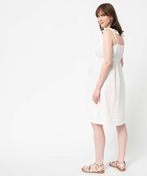 Robe de grossesse à fines bretelles en gaze de coton vue3 - GEMO (MATER) - GEMO