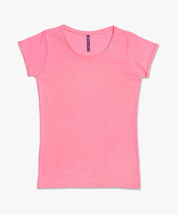 Tee-shirt fille loose à manches courtes et paillettes vue1 - GEMO (JUNIOR) - GEMO