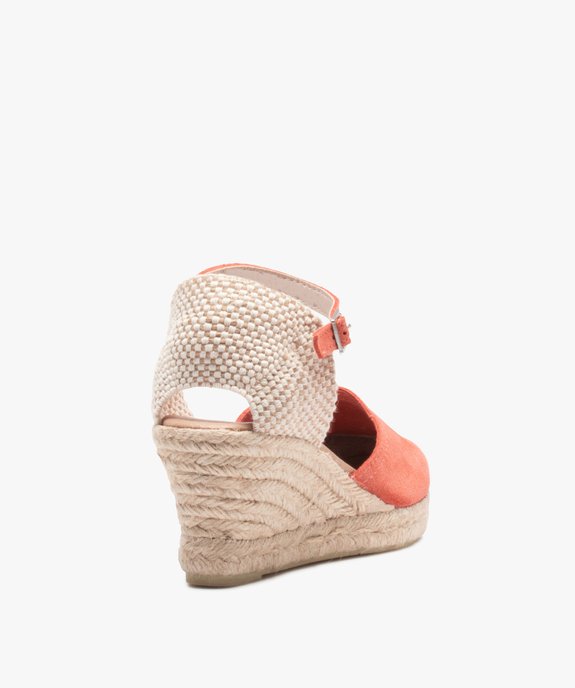 Sandales femme compensées dessus cuir uni vue4 - GEMO(URBAIN) - GEMO