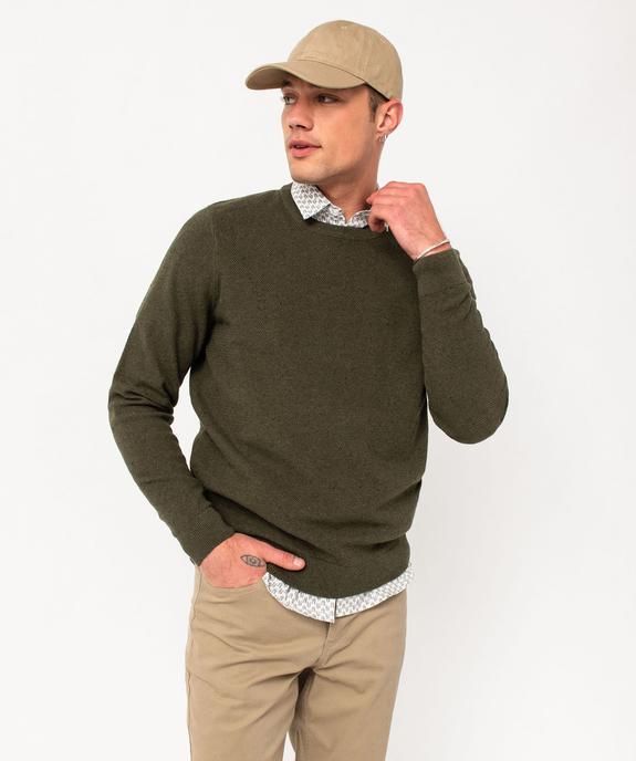 Pull en maille fine mouchetée homme vue1 - GEMO (HOMME) - GEMO