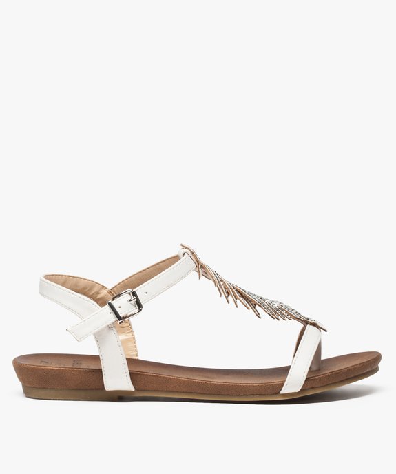 Sandales femme avec feuille en strass et petit talon compensé vue2 - GEMO (CASUAL) - GEMO