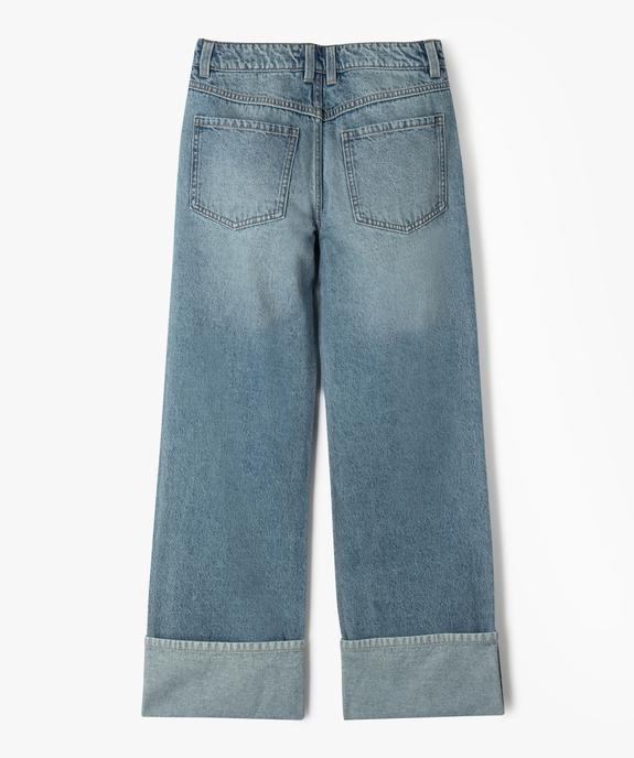 Jean baggy à revers taille ajustable fille vue4 - GEMO (JUNIOR) - GEMO