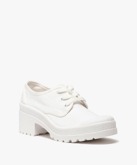 Tennis femme unies en toile à talon et bout renforcé vue2 - GEMO (SPORTSWR) - GEMO