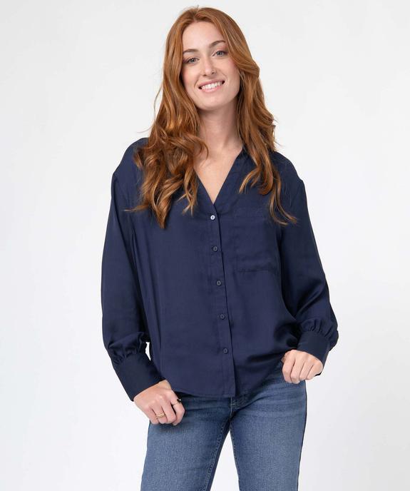 Chemise femme en maille satinée à micro-motifs vue1 - GEMO(FEMME PAP) - GEMO