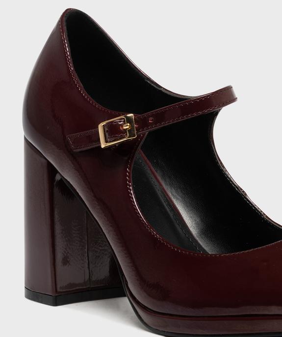 Escarpins vernis à brides avec talon bloc femme - Follow Me vue6 - FOLLOW ME - GEMO