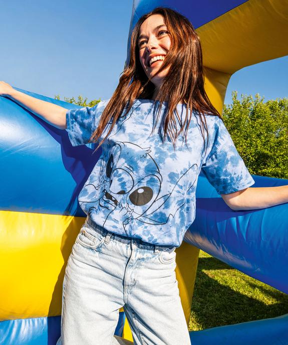 Tee-shirt manches courtes à motif Stitch femme - Disney vue1 - LILO & STITCH - GEMO