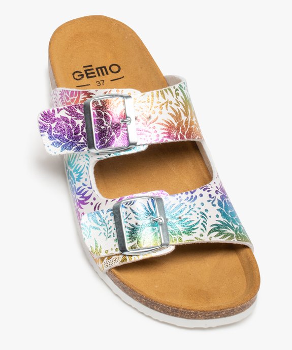 Mules femme à talon plat et double bride ajustable vue5 - GEMO (CASUAL) - GEMO