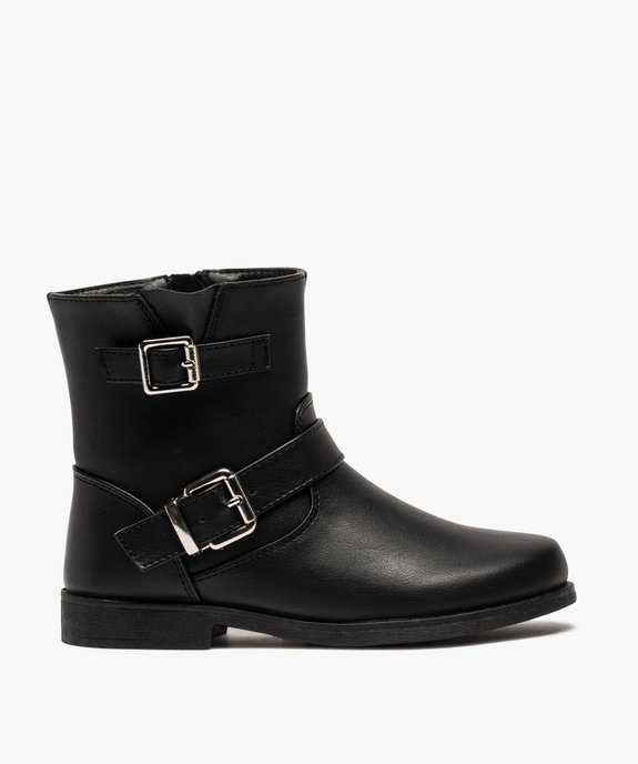 Boots fille unies zippées avec brides à boucle décoratives vue1 - GEMO (ENFANT) - GEMO