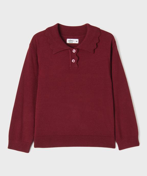 Pull fin en viscose avec col fantaisie fille vue1 - GEMO 4G FILLE - GEMO