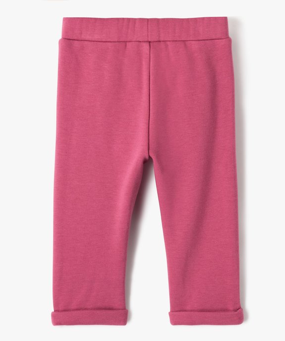 Pantalon en molleton doublé peluche bébé fille vue3 - GEMO(BEBE DEBT) - GEMO