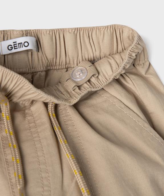 Pantalon jogger en toile ripstop extensible garçon vue3 - GEMO (ENFANT) - GEMO