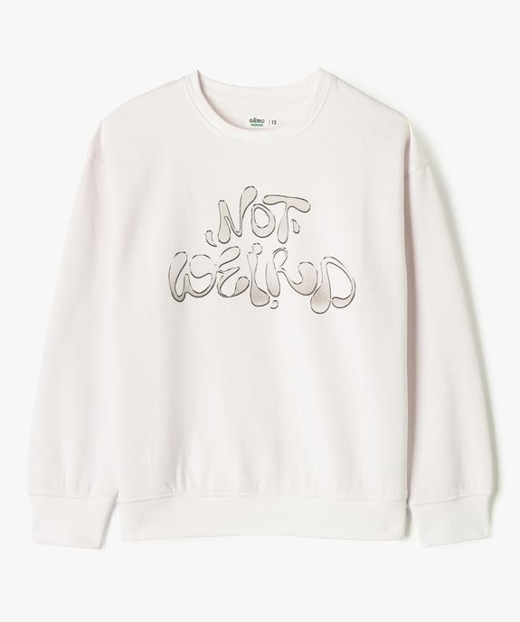 Sweat molletonné avec large motif devant fille vue1 - GEMO 4G FILLE - GEMO