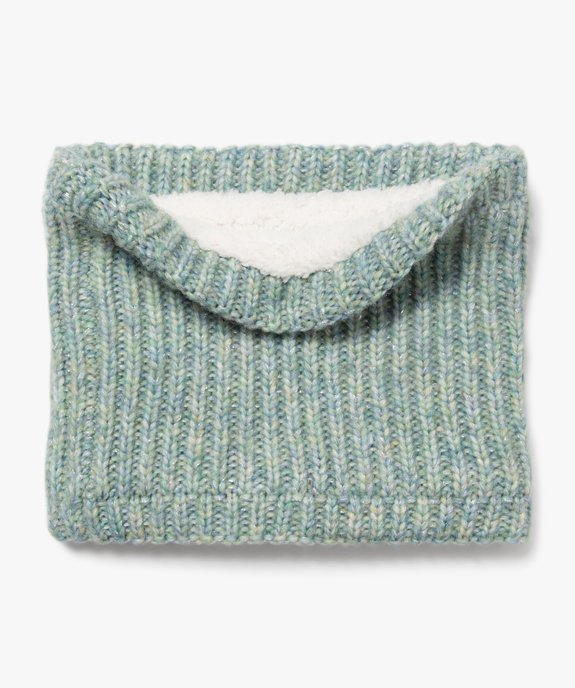 Echarpe snood en maille pailletée avec doublure sherpa fille vue1 - GEMO 4G FILLE - GEMO