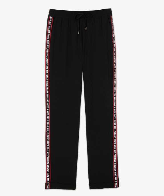 Pantalon femme avec bandes imprimées sur les côtés vue4 - FOLLOW ME - GEMO