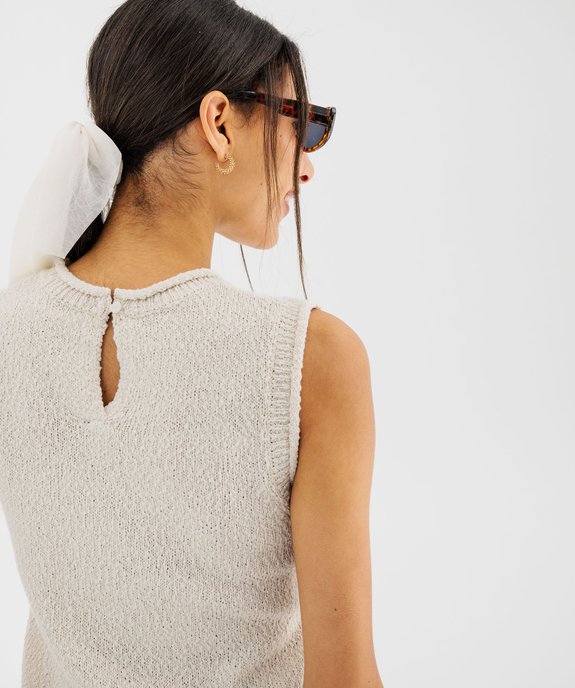 Pull léger sans manches avec finitions roulottées femme vue5 - GEMO(FEMME PAP) - GEMO
